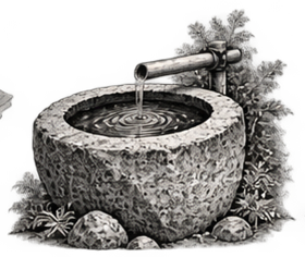 Estanque y agua en el diseño de un jardín japonés