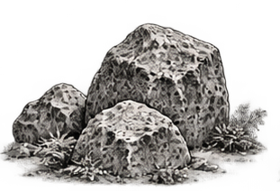 elección de rocas en un jardín japones