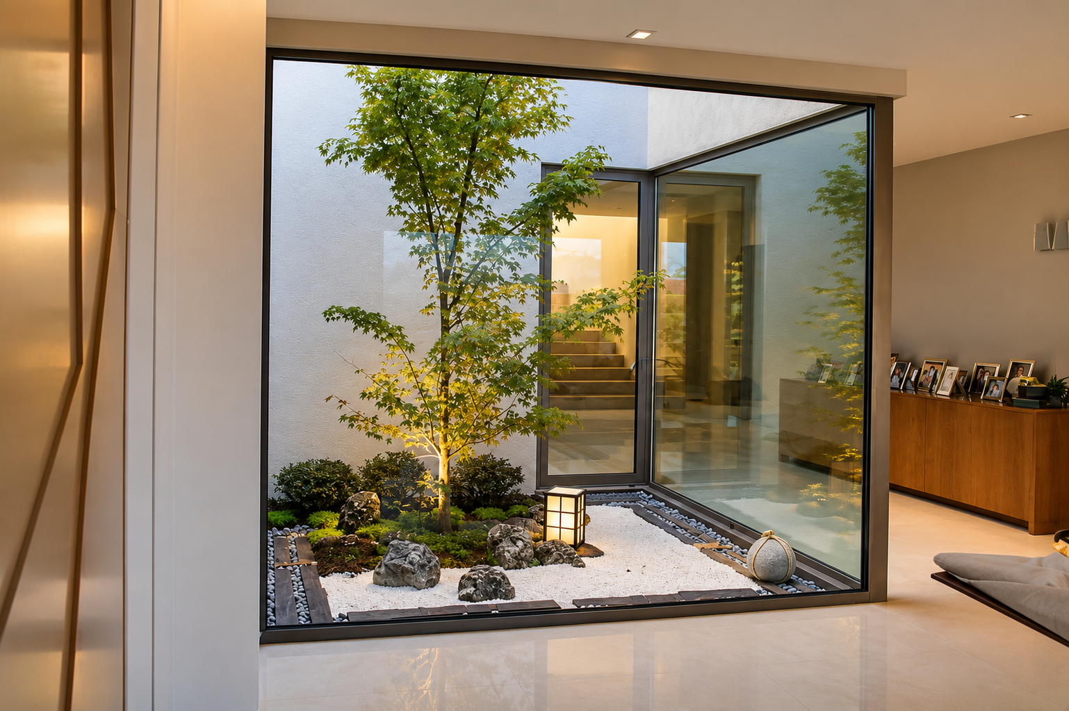 Resultado final de jardín zen moderno de 10 m² en Madrid