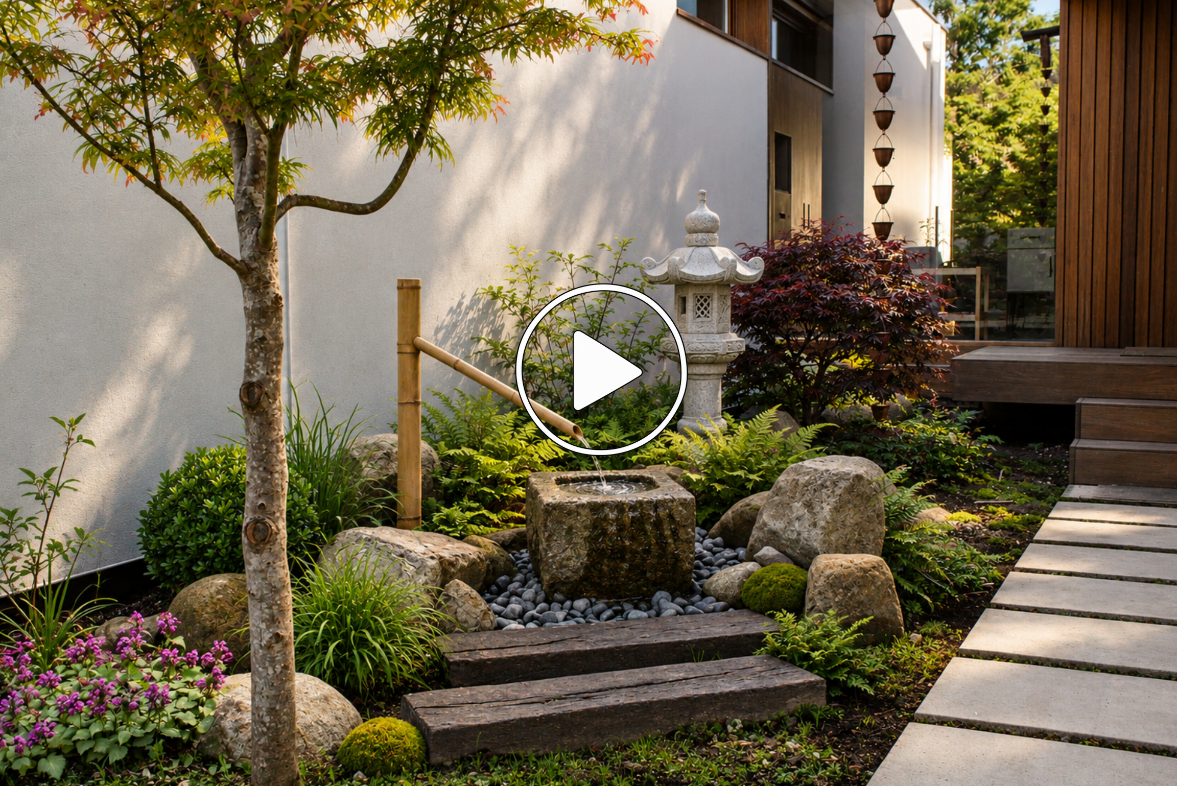 Evolución de la vegetación en un jardín japonés